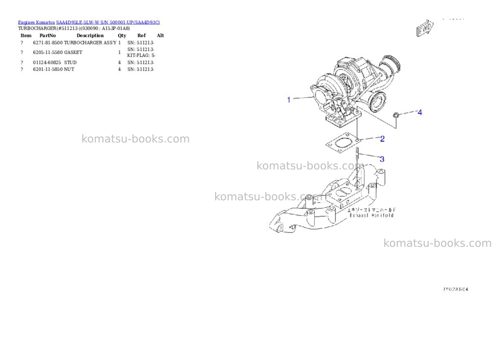 Komatsu saa4d95le-5lw-w s/n 500001-up Parts catalog cover Page 8 Komatsu saa4d95le-5lw-w s/n 500001-up Parts catalog cover Page 8