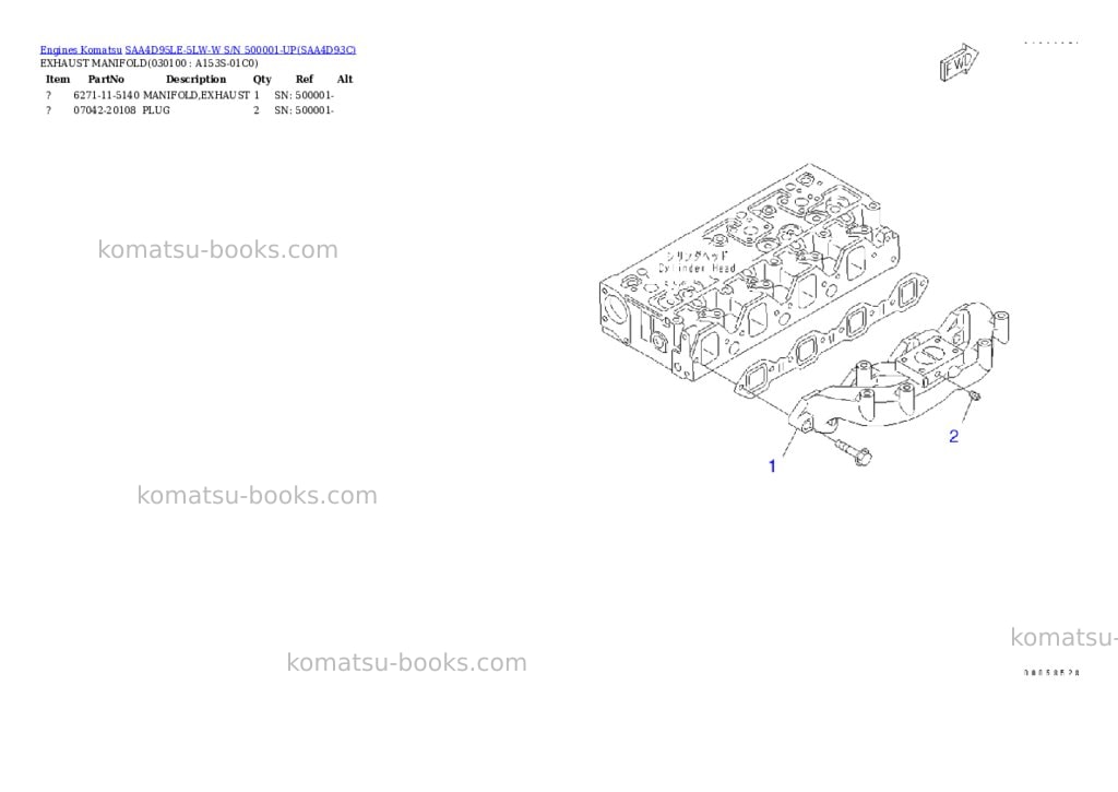 Komatsu saa4d95le-5lw-w s/n 500001-up Parts catalog cover Page 9 Komatsu saa4d95le-5lw-w s/n 500001-up Parts catalog cover Page 9