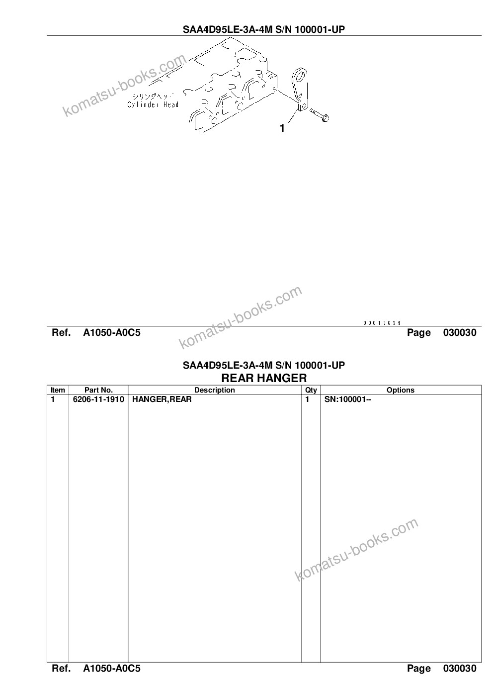 Komatsu saa4d95le-3a-4m s/n 100001-up Parts catalog cover Page 6 Komatsu saa4d95le-3a-4m s/n 100001-up Parts catalog cover Page 6