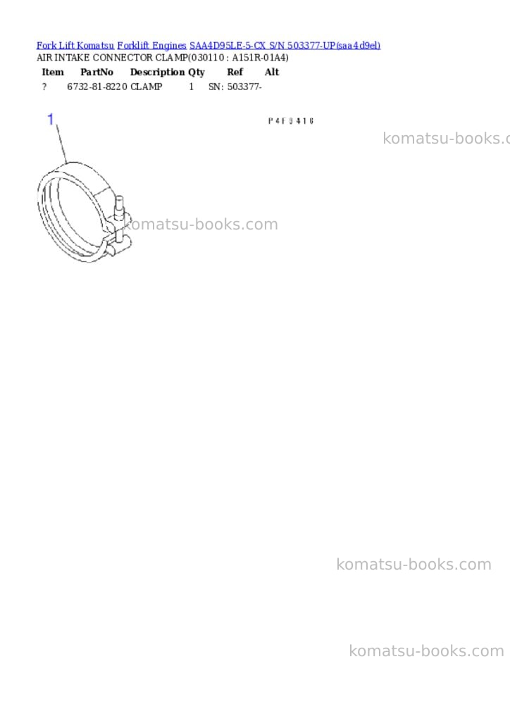 Komatsu saa4d95le-5-cx s/n 503377-up Parts catalog cover Page 10 Komatsu saa4d95le-5-cx s/n 503377-up Parts catalog cover Page 10