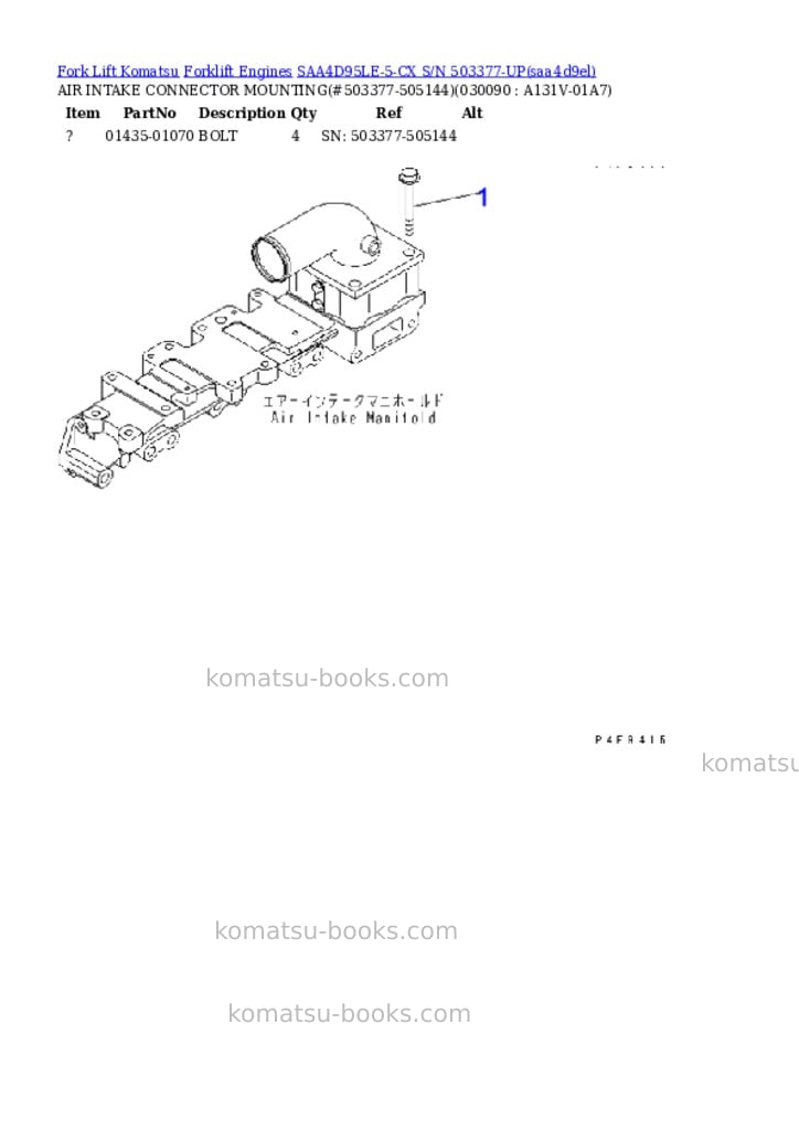 Komatsu saa4d95le-5-cx s/n 503377-up Parts catalog cover Page 8 Komatsu saa4d95le-5-cx s/n 503377-up Parts catalog cover Page 8