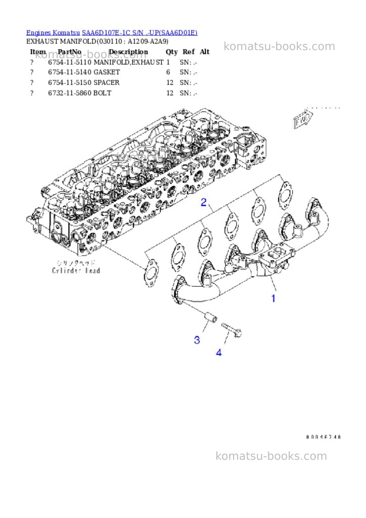 Komatsu saa6d107e-1c s/n .-up Parts catalog cover Page 10 Komatsu saa6d107e-1c s/n .-up Parts catalog cover Page 10