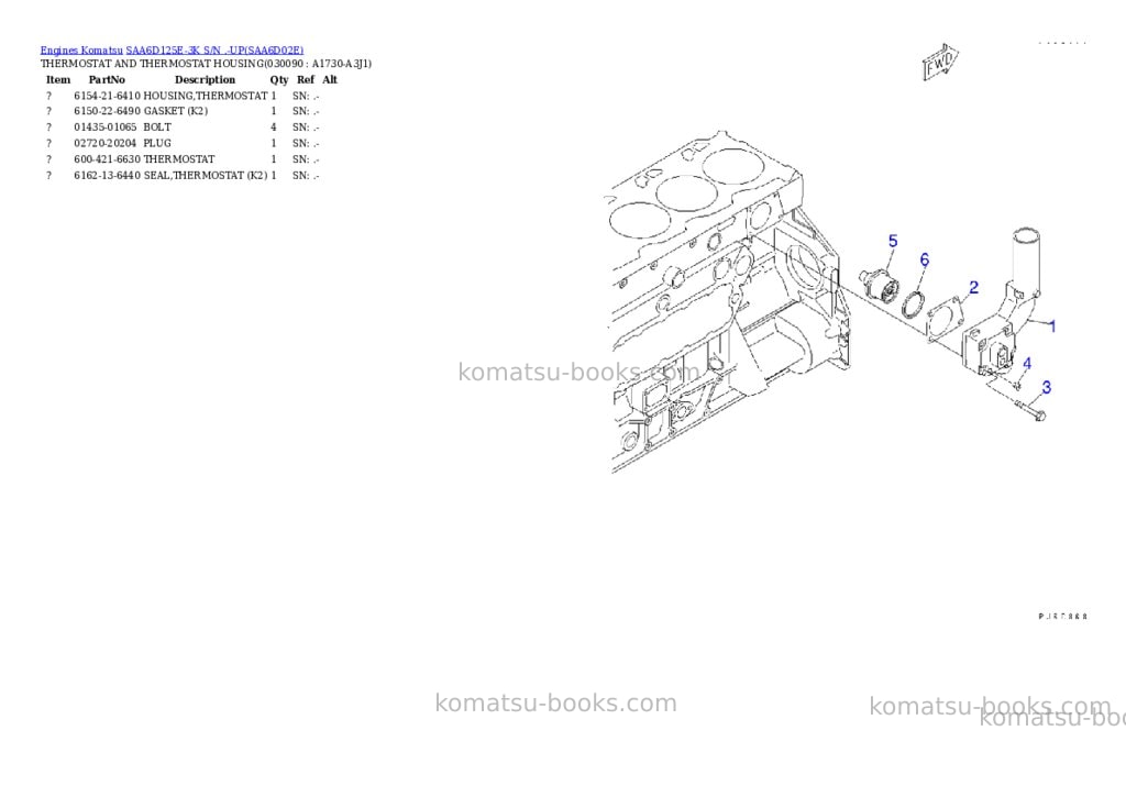 Komatsu saa6d125e-3k s/n .-up Parts catalog cover Page 8 Komatsu saa6d125e-3k s/n .-up Parts catalog cover Page 8