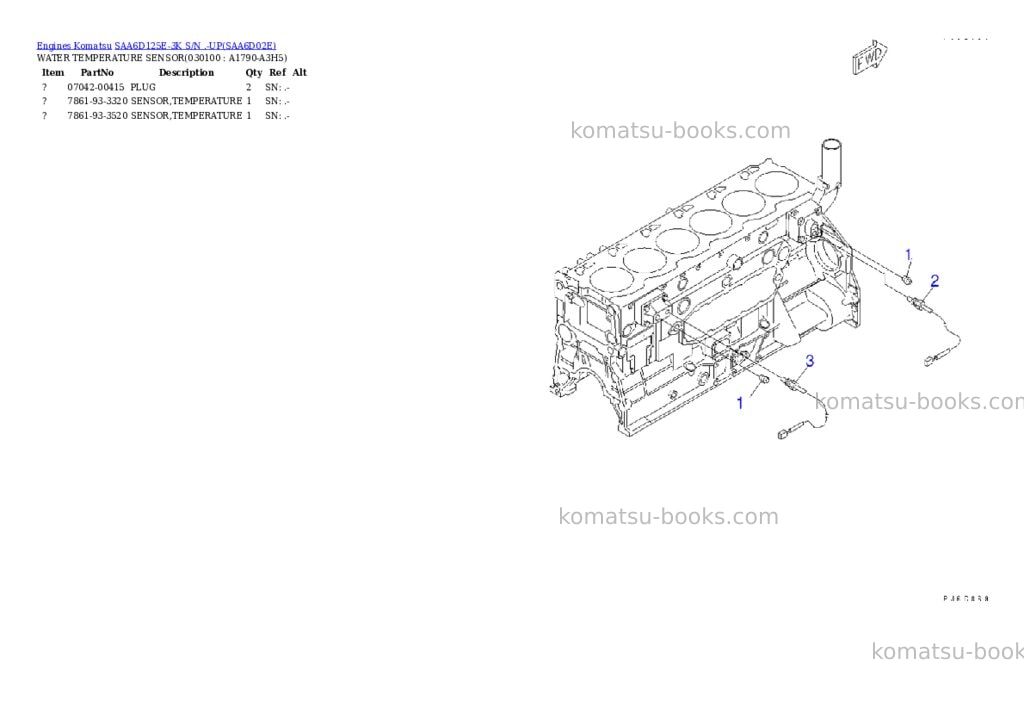 Komatsu saa6d125e-3k s/n .-up Parts catalog cover Page 9 Komatsu saa6d125e-3k s/n .-up Parts catalog cover Page 9