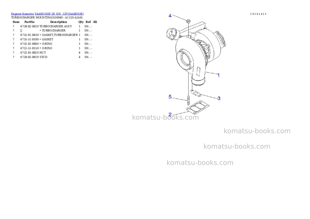 Komatsu saa6d102e-2e s/n .-up Parts catalog cover Page 3 Komatsu saa6d102e-2e s/n .-up Parts catalog cover Page 3