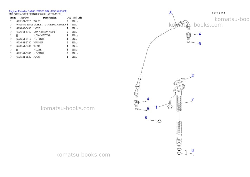 Komatsu saa6d102e-2e s/n .-up Parts catalog cover Page 4 Komatsu saa6d102e-2e s/n .-up Parts catalog cover Page 4