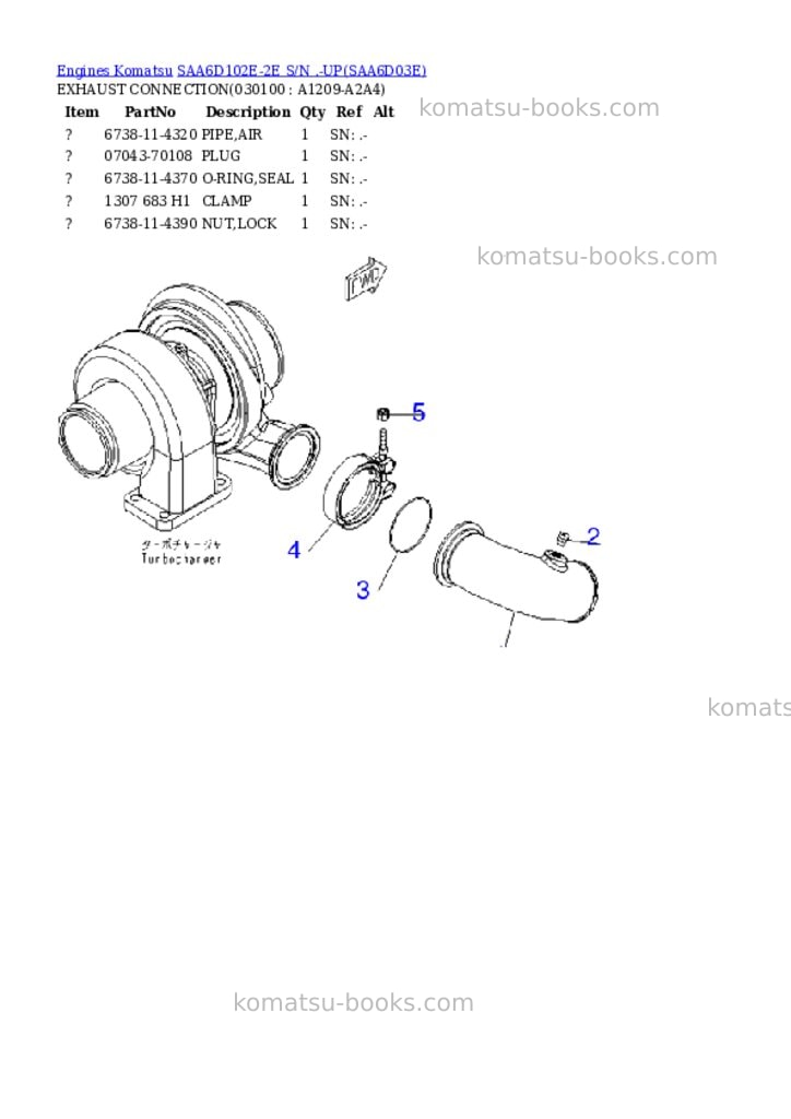 Komatsu saa6d102e-2e s/n .-up Parts catalog cover Page 9 Komatsu saa6d102e-2e s/n .-up Parts catalog cover Page 9