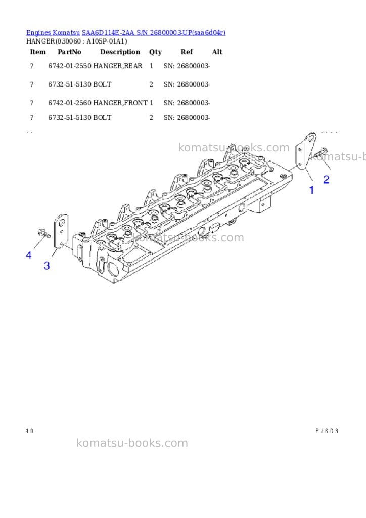 Komatsu saa6d114e-2aa s/n 26800003-up Parts catalog cover Page 5 Komatsu saa6d114e-2aa s/n 26800003-up Parts catalog cover Page 5