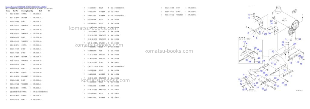 Komatsu saa6d140e-3c-8 s/n 110001-up Parts catalog cover Page 8 Komatsu saa6d140e-3c-8 s/n 110001-up Parts catalog cover Page 8