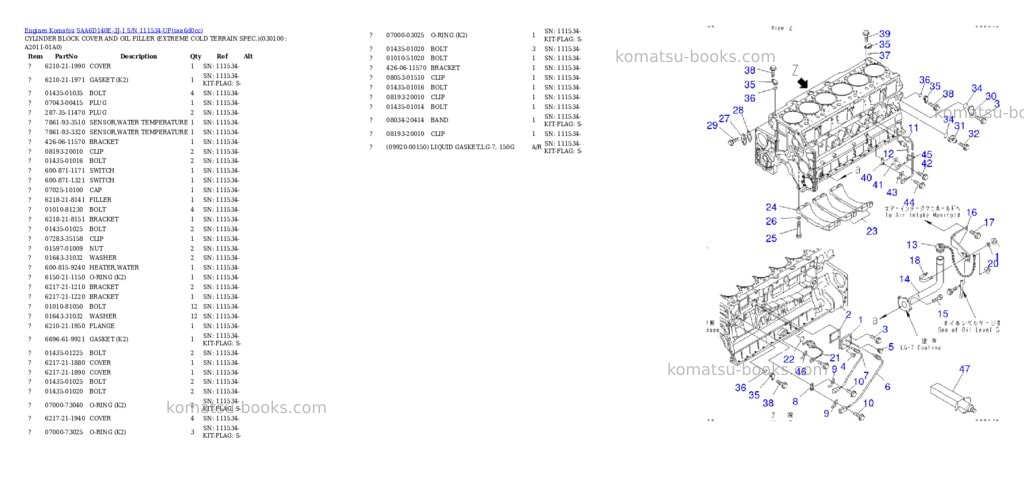 Komatsu saa6d140e-3j-1 s/n 111534-up Parts catalog cover Page 9