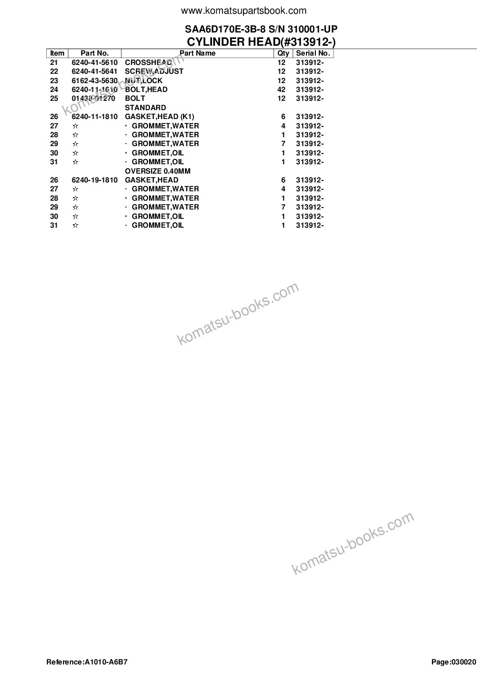 Komatsu saa6d170e-3b-8 s/n 310001-up Parts catalog cover Page 7 Komatsu saa6d170e-3b-8 s/n 310001-up Parts catalog cover Page 7
