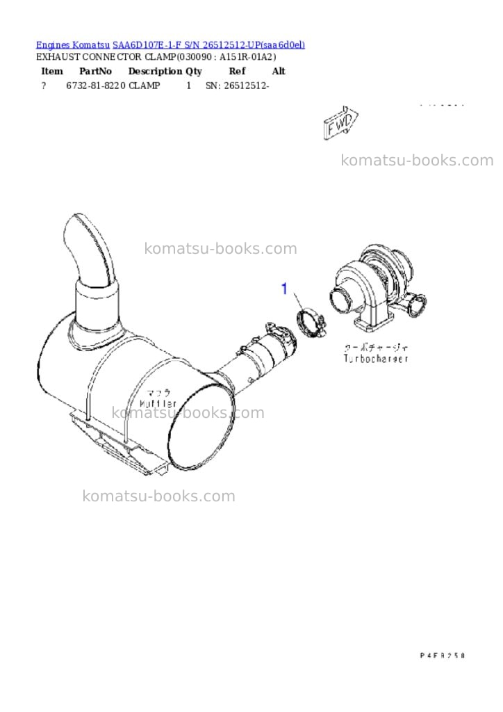 Komatsu SAA6D107E-1-F S/N 26512512-UP Parts catalog cover Page 8