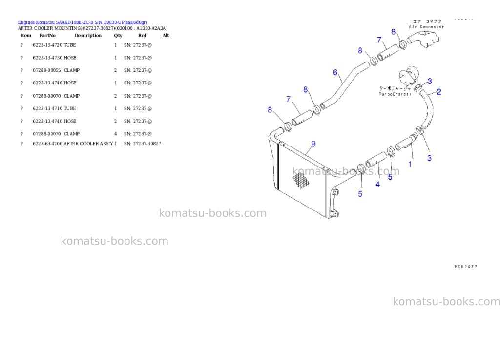 Komatsu saa6d108e-2c-8 s/n 19030-up Parts catalog cover Page 9
