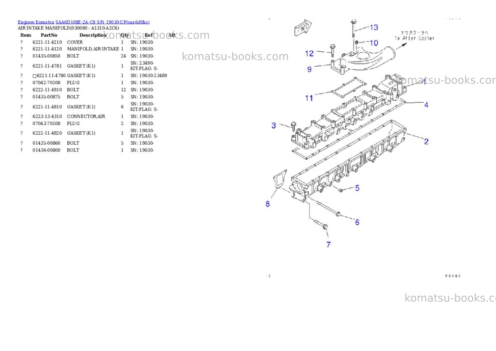 Komatsu saa6d108e-2a-c8 s/n 19030-up Parts catalog cover Page 7 Komatsu saa6d108e-2a-c8 s/n 19030-up Parts catalog cover Page 7