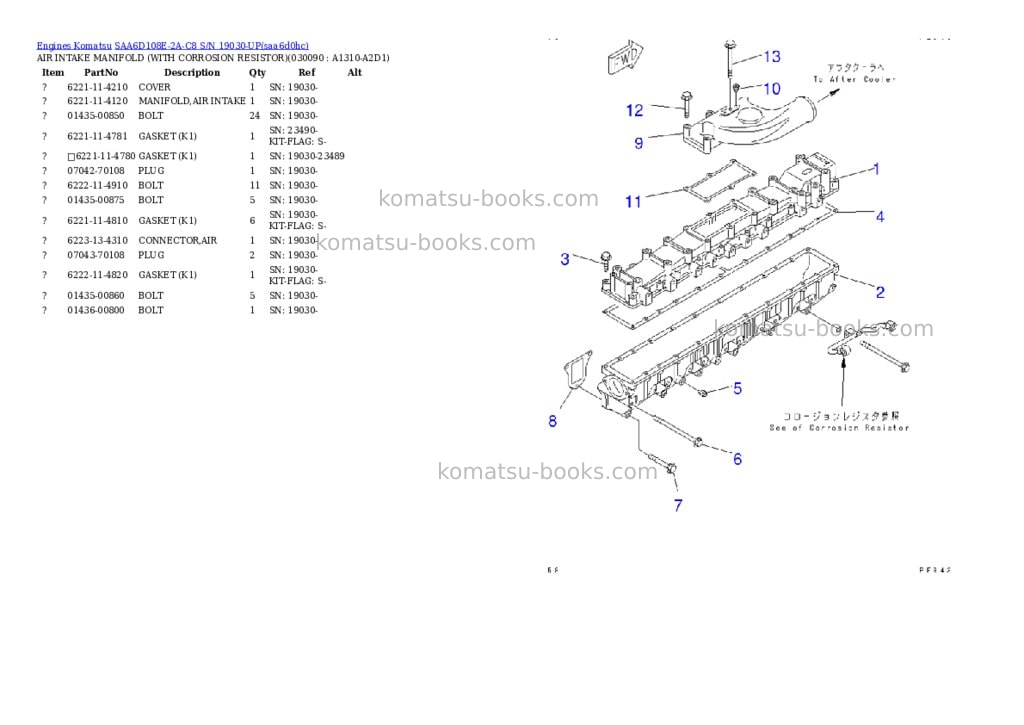 Komatsu saa6d108e-2a-c8 s/n 19030-up Parts catalog cover Page 8 Komatsu saa6d108e-2a-c8 s/n 19030-up Parts catalog cover Page 8