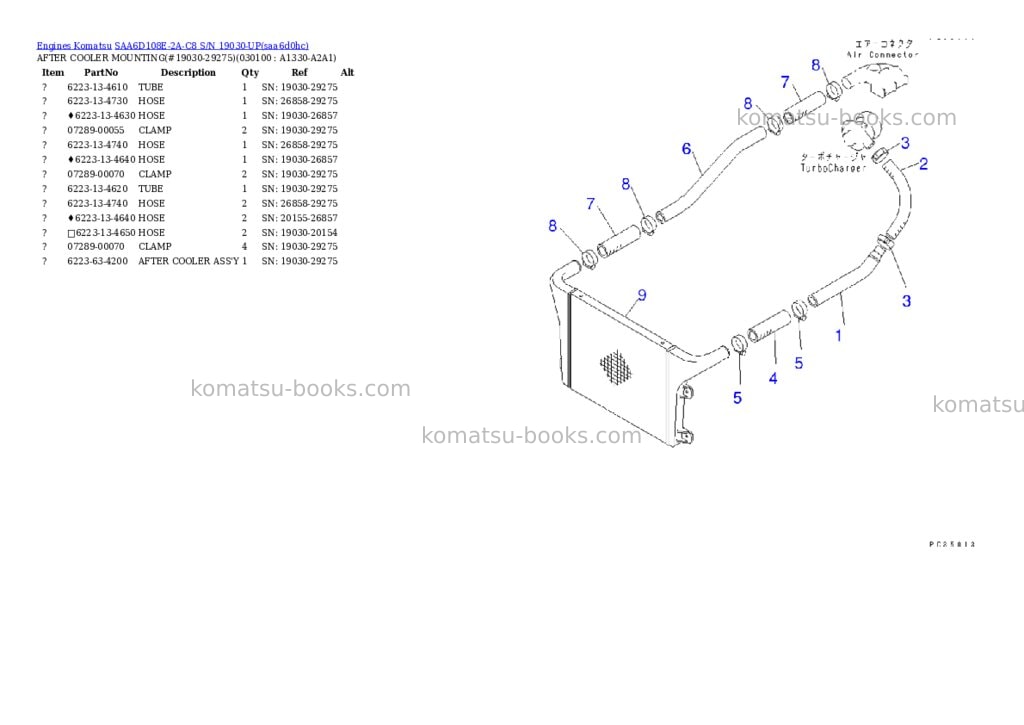 Komatsu saa6d108e-2a-c8 s/n 19030-up Parts catalog cover Page 9 Komatsu saa6d108e-2a-c8 s/n 19030-up Parts catalog cover Page 9