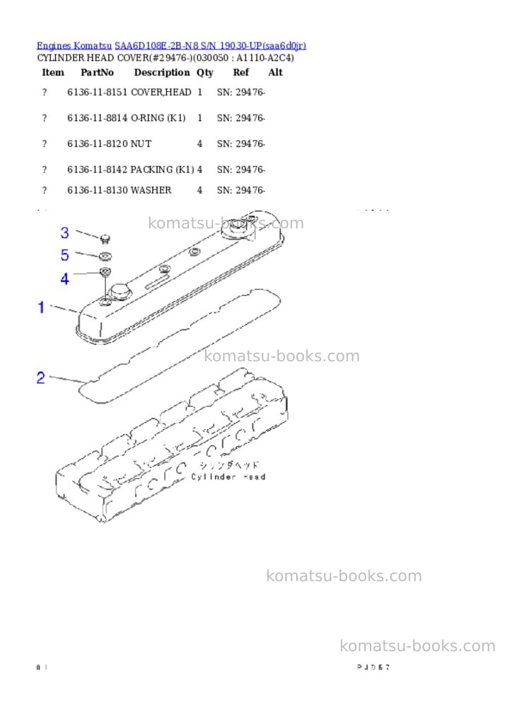 Komatsu saa6d108e-2b-n8 s/n 19030-up Parts catalog cover Page 4 Komatsu saa6d108e-2b-n8 s/n 19030-up Parts catalog cover Page 4