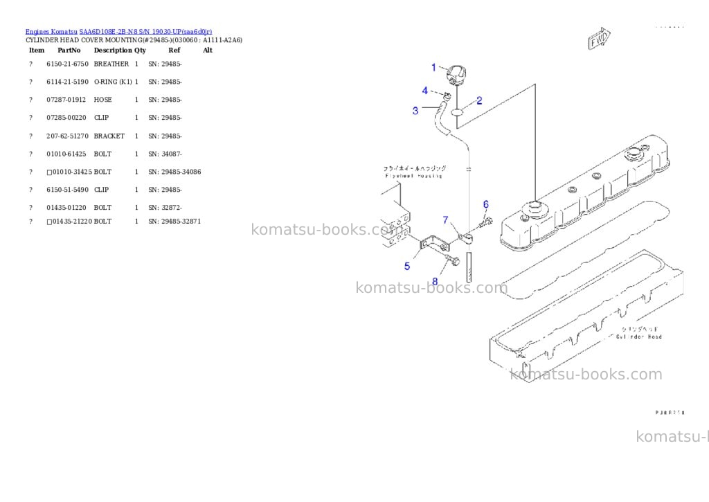 Komatsu saa6d108e-2b-n8 s/n 19030-up Parts catalog cover Page 5 Komatsu saa6d108e-2b-n8 s/n 19030-up Parts catalog cover Page 5