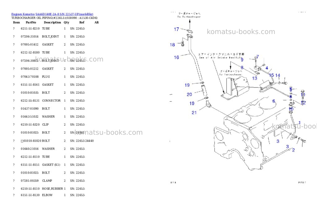 Komatsu saa6d140e-2a-8 s/n 22537-up Parts catalog cover Page 8 Komatsu saa6d140e-2a-8 s/n 22537-up Parts catalog cover Page 8