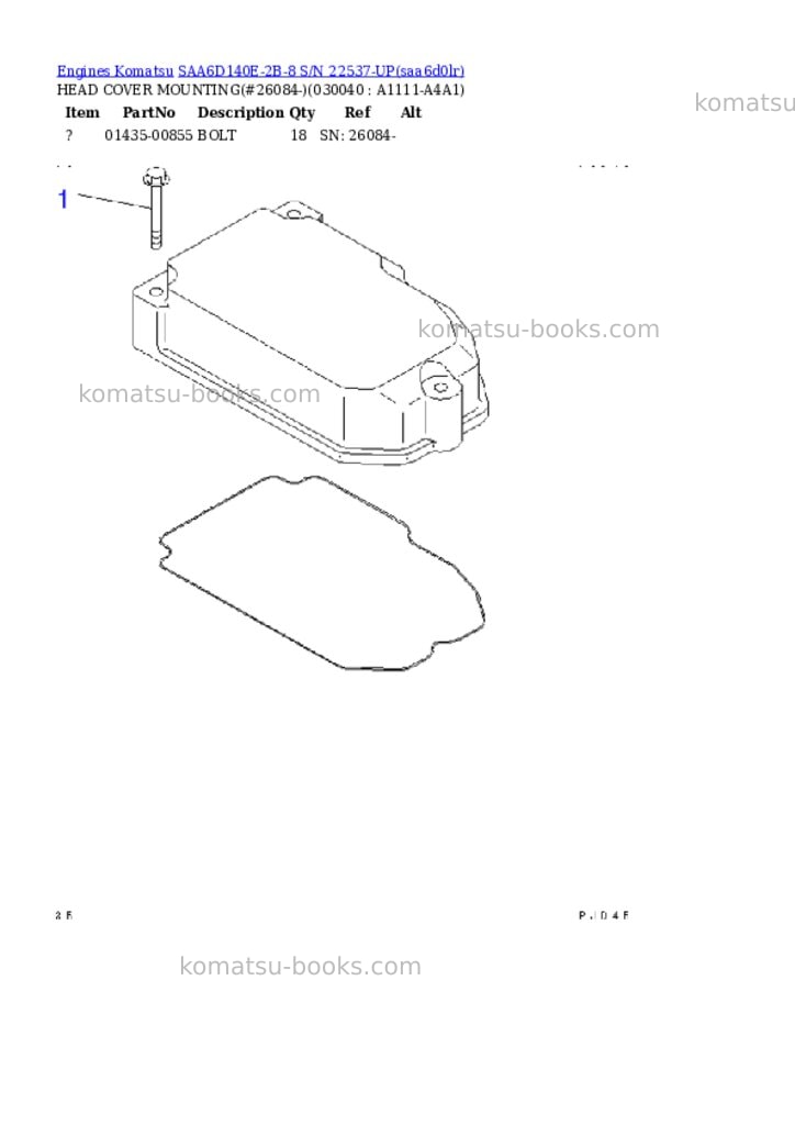 Komatsu SAA6D140E-2B-8 S/N 22537-UP Parts catalog cover Page 3