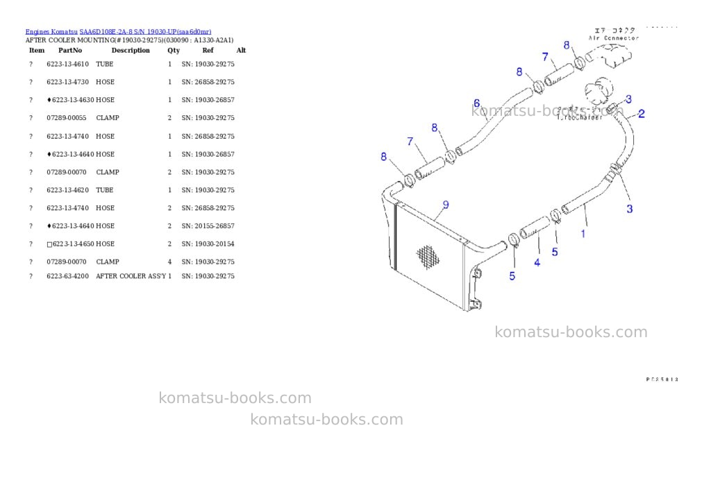 Komatsu saa6d108e-2a-8 s/n 19030-up Parts catalog cover Page 8