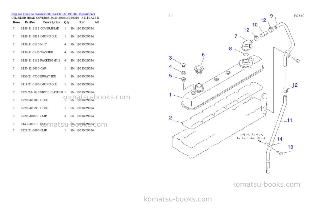 Komatsu SAA6D108E-2A-C8 S/N 19030-UP Parts catalog cover Page 3 Komatsu SAA6D108E-2A-C8 S/N 19030-UP Parts catalog cover Page 3