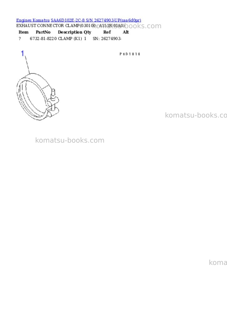 Komatsu SAA6D102E-2C-8 S/N 26274903-UP Parts catalog cover Page 8