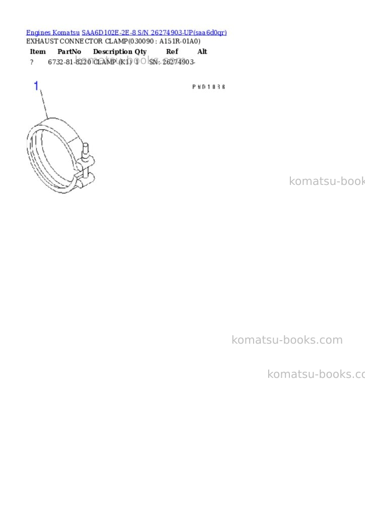 Komatsu SAA6D102E-2E-8 S/N 26274903-UP Parts catalog cover Page 8