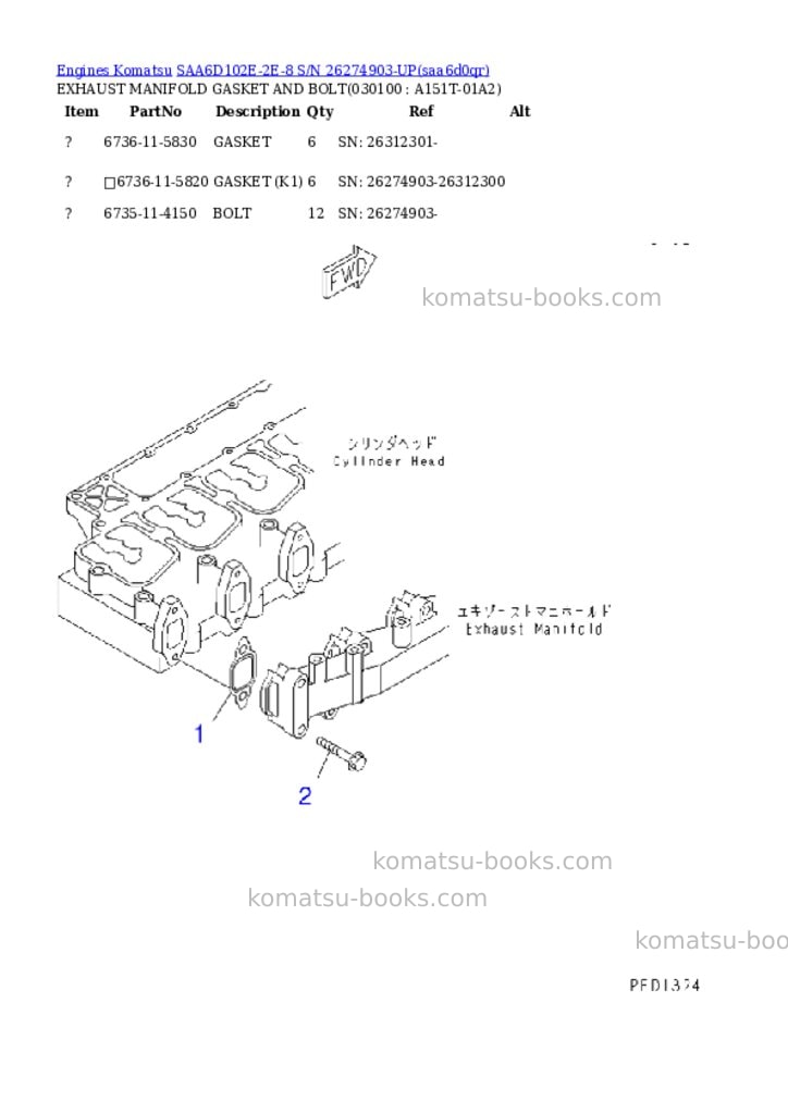 Komatsu SAA6D102E-2E-8 S/N 26274903-UP Parts catalog cover Page 9