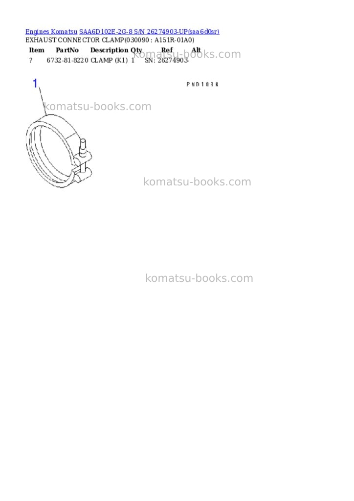 Komatsu saa6d102e-2g-8 s/n 26274903-up Parts catalog cover Page 8