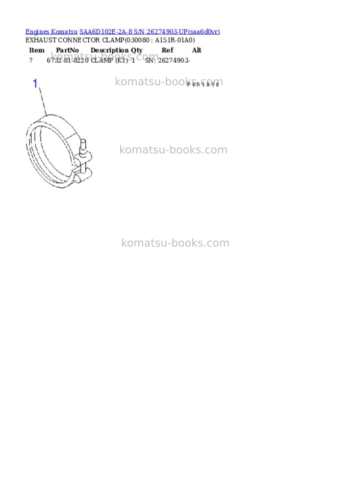 Komatsu SAA6D102E-2A-8 S/N 26274903-UP Parts catalog cover Page 7