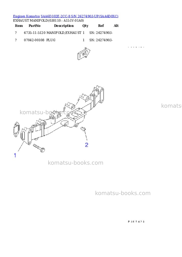 Komatsu saa6d102e-2cc-8 s/n 26274903-up Parts catalog cover Page 10 Komatsu saa6d102e-2cc-8 s/n 26274903-up Parts catalog cover Page 10