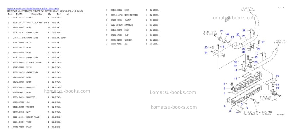 Komatsu saa6d108e-2b-h8 s/n 19030-up Parts catalog cover Page 6 Komatsu saa6d108e-2b-h8 s/n 19030-up Parts catalog cover Page 6