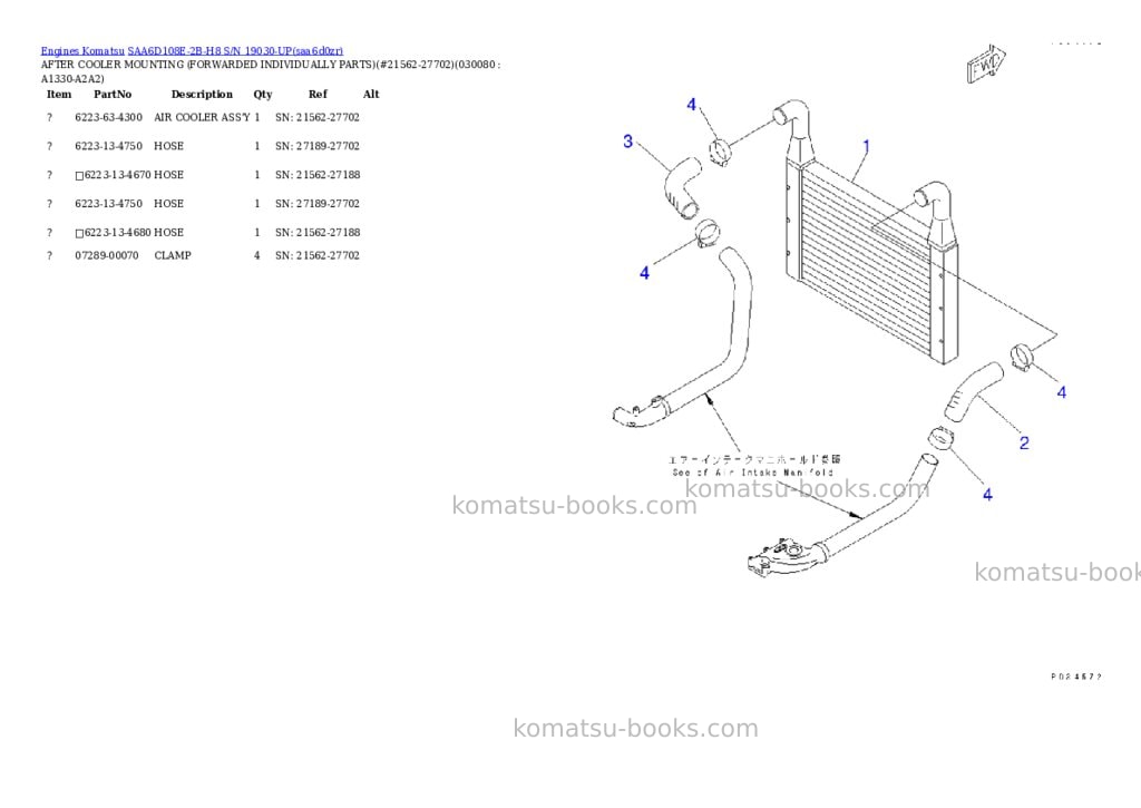 Komatsu saa6d108e-2b-h8 s/n 19030-up Parts catalog cover Page 7 Komatsu saa6d108e-2b-h8 s/n 19030-up Parts catalog cover Page 7