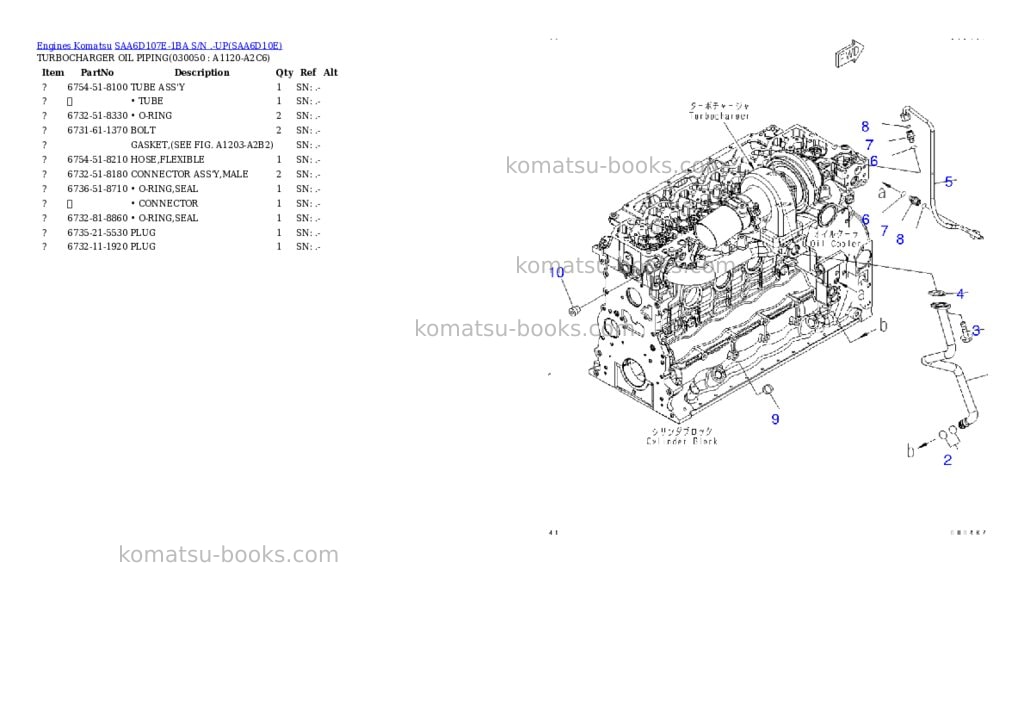 Komatsu saa6d107e-1ba s/n .-up Parts catalog cover Page 4