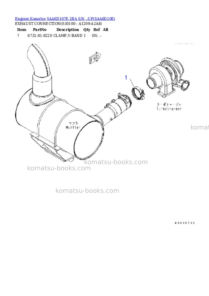 Komatsu saa6d107e-1ba s/n .-up Parts catalog cover Page 9