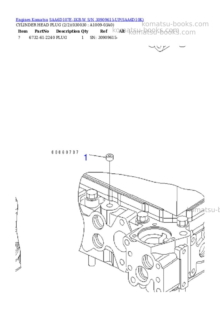 Komatsu saa6d107e-1kb-w s/n 30909615-up Parts catalog cover Page 2 Komatsu saa6d107e-1kb-w s/n 30909615-up Parts catalog cover Page 2