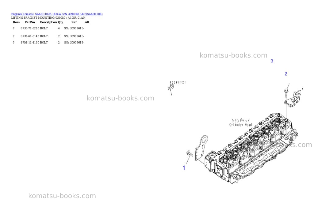 Komatsu saa6d107e-1kb-w s/n 30909615-up Parts catalog cover Page 4 Komatsu saa6d107e-1kb-w s/n 30909615-up Parts catalog cover Page 4