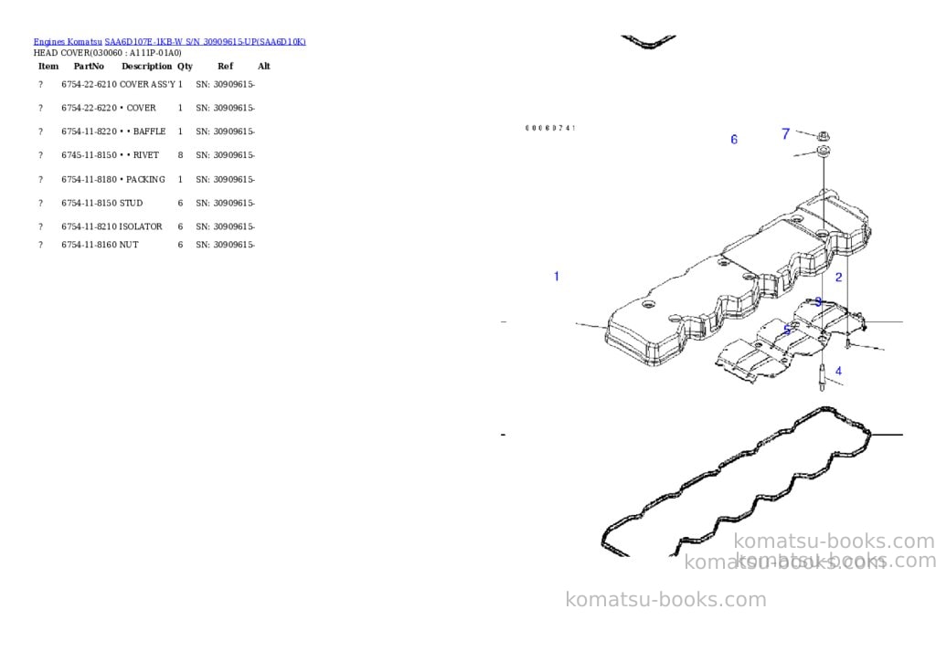 Komatsu saa6d107e-1kb-w s/n 30909615-up Parts catalog cover Page 5 Komatsu saa6d107e-1kb-w s/n 30909615-up Parts catalog cover Page 5