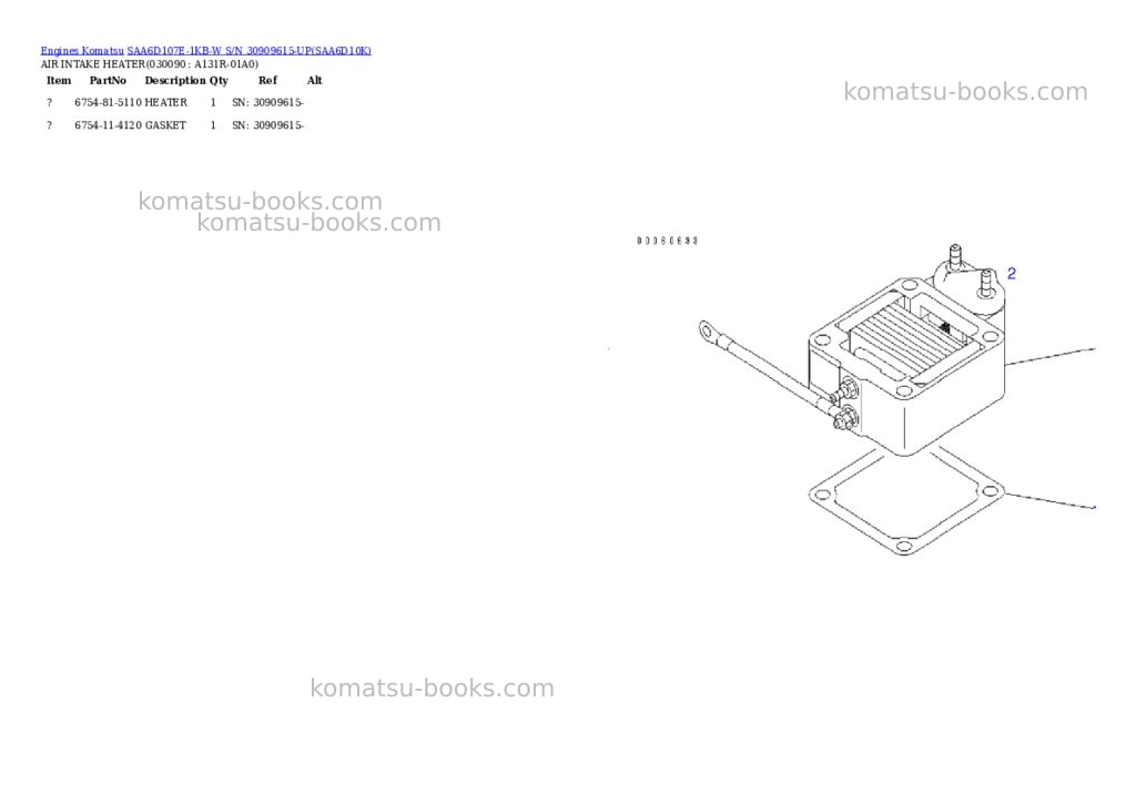 Komatsu saa6d107e-1kb-w s/n 30909615-up Parts catalog cover Page 8 Komatsu saa6d107e-1kb-w s/n 30909615-up Parts catalog cover Page 8