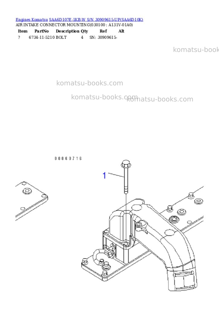 Komatsu saa6d107e-1kb-w s/n 30909615-up Parts catalog cover Page 9 Komatsu saa6d107e-1kb-w s/n 30909615-up Parts catalog cover Page 9