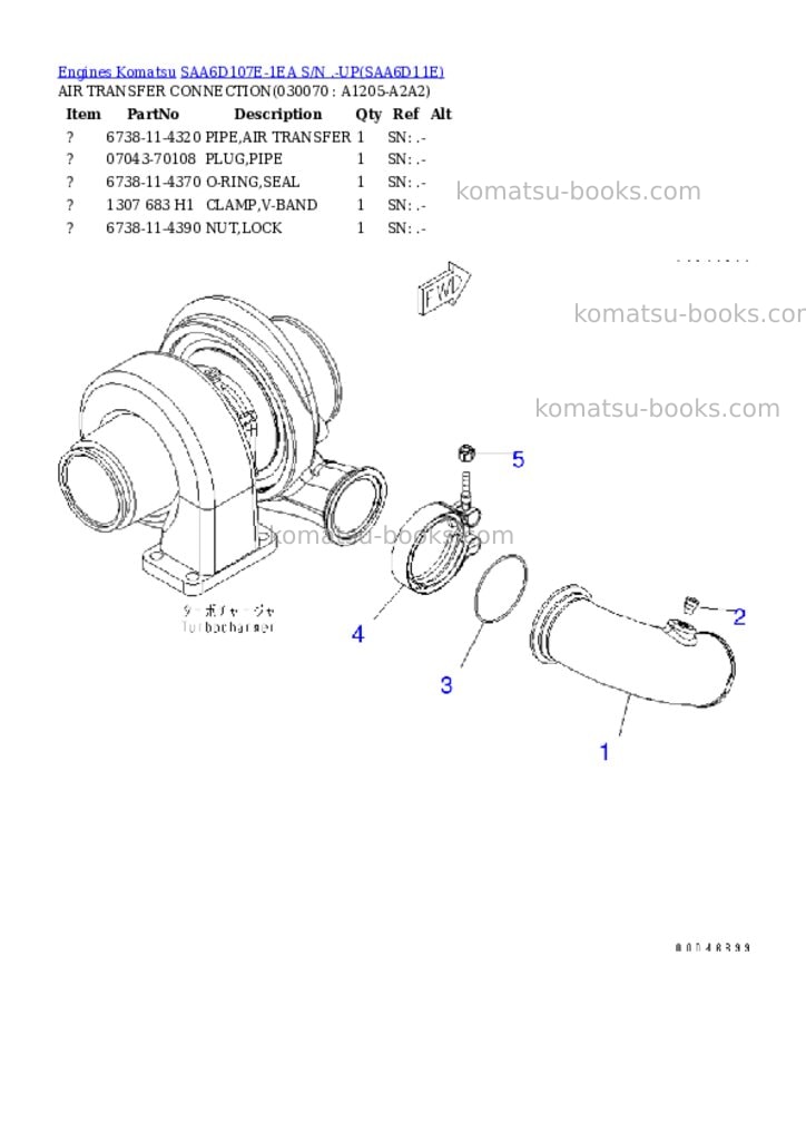 Komatsu saa6d107e-1ea s/n .-up Parts catalog cover Page 6