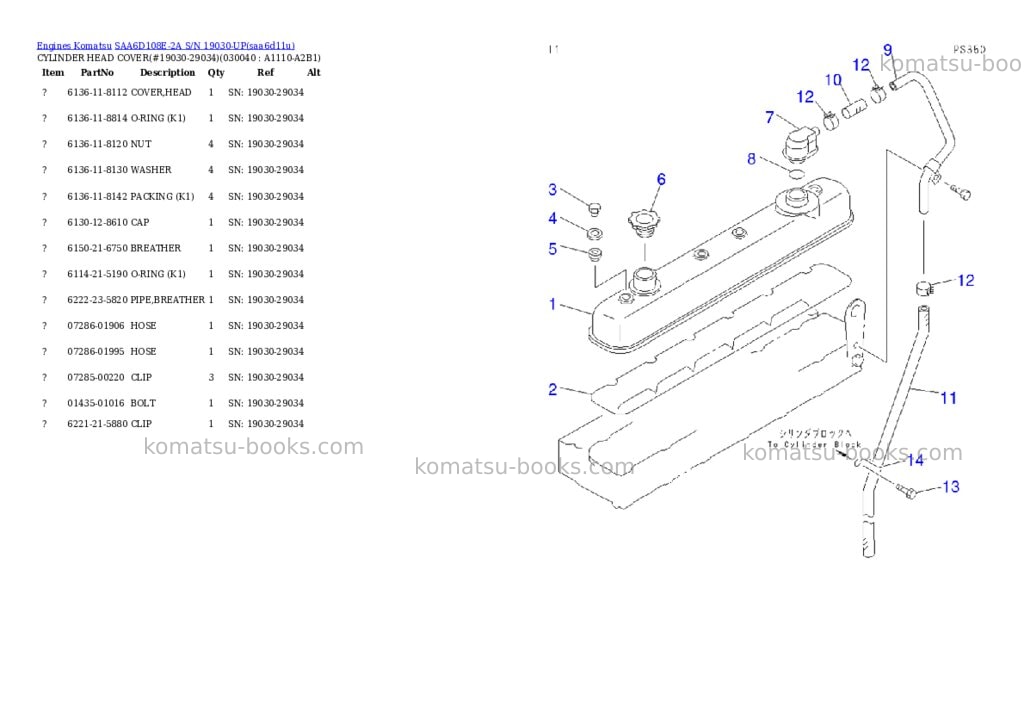 Komatsu saa6d108e-2a s/n 19030-up Parts catalog cover Page 3 Komatsu saa6d108e-2a s/n 19030-up Parts catalog cover Page 3