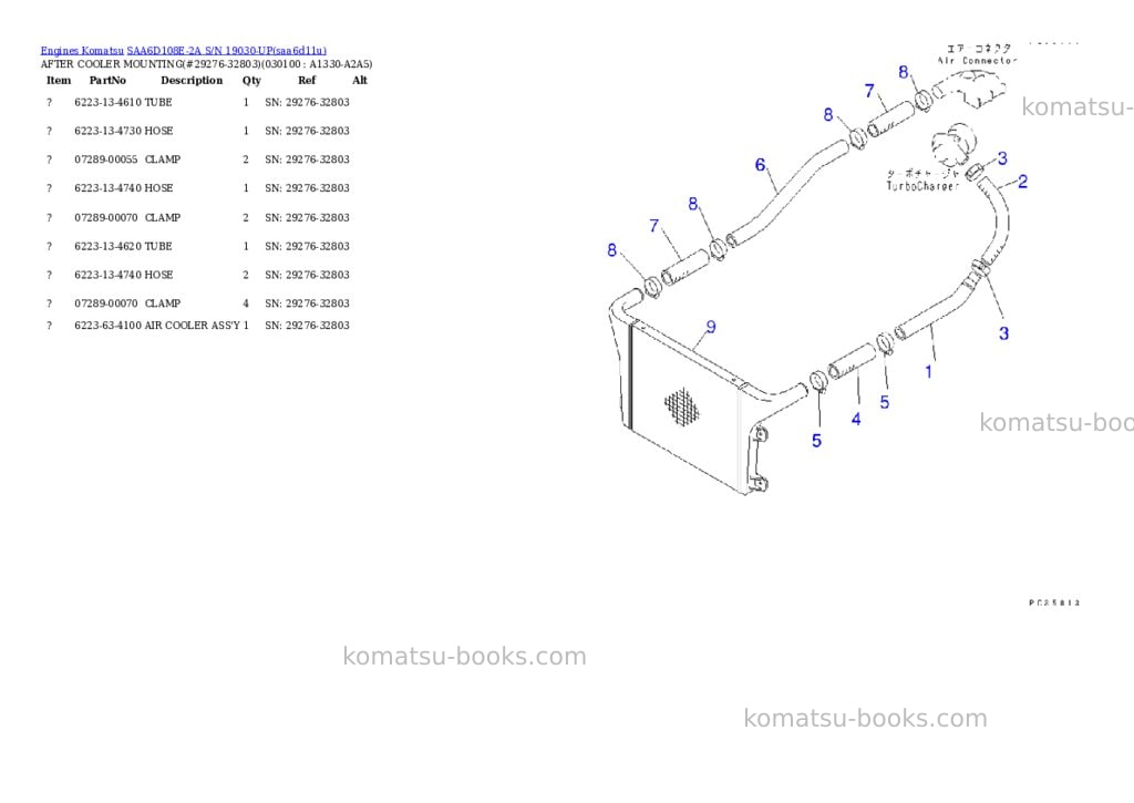 Komatsu saa6d108e-2a s/n 19030-up Parts catalog cover Page 9 Komatsu saa6d108e-2a s/n 19030-up Parts catalog cover Page 9