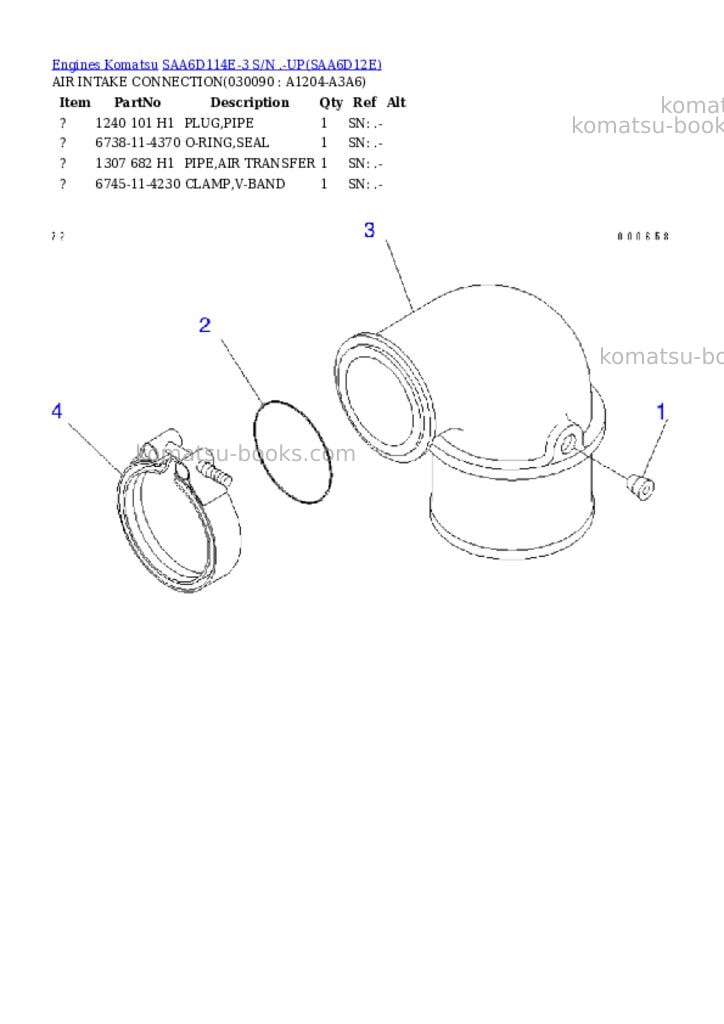 Komatsu saa6d114e-3 s/n .-up Parts catalog cover Page 8