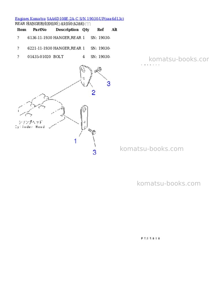 Komatsu SAA6D108E-2A-C S/N 19030-UP Parts catalog cover Page 2 Komatsu SAA6D108E-2A-C S/N 19030-UP Parts catalog cover Page 2