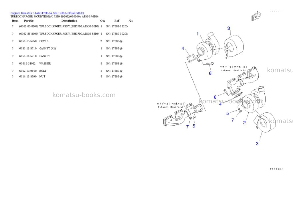 Komatsu saa6d170e-2a s/n 17389-up Parts catalog cover Page 9 Komatsu saa6d170e-2a s/n 17389-up Parts catalog cover Page 9
