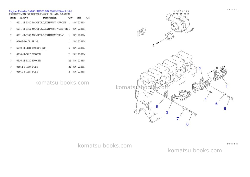 Komatsu saa6d140e-2b s/n 22653-up Parts catalog cover Page 9 Komatsu saa6d140e-2b s/n 22653-up Parts catalog cover Page 9