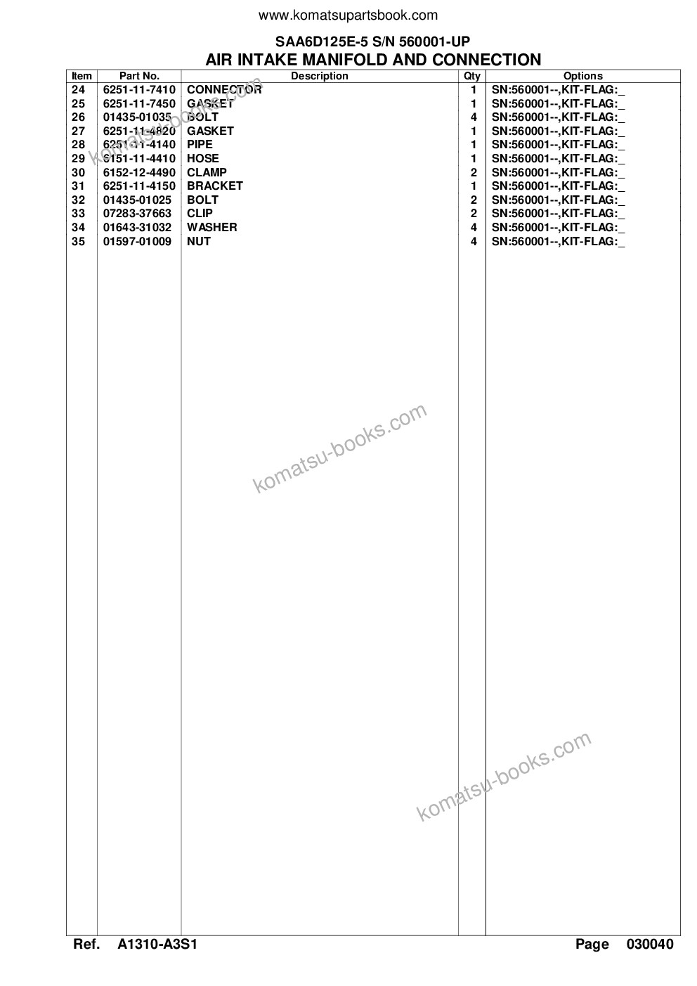Komatsu SAA6D125E-5 S/N 560001-UP Parts catalog cover Page 9 Komatsu SAA6D125E-5 S/N 560001-UP Parts catalog cover Page 9