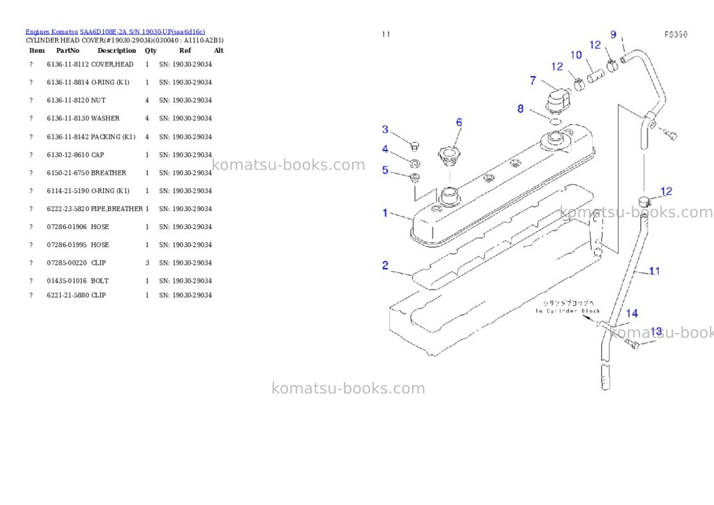 Komatsu SAA6D108E-2A S/N 19030-UP Parts catalog cover Page 3 Komatsu SAA6D108E-2A S/N 19030-UP Parts catalog cover Page 3